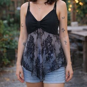 Elegant Black Lace Women's Camisole